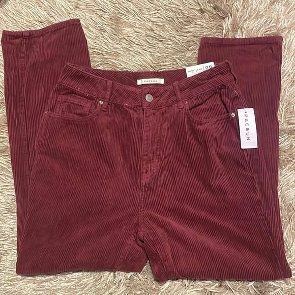 Nwt Pacsun High Rise Velour‎ Mom Jeans size 28 - Picture 1 of 10